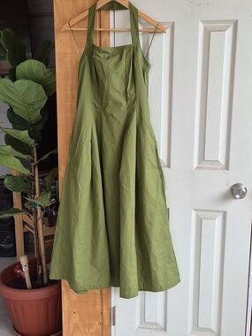 A New Day Halter Olive Green Dress
